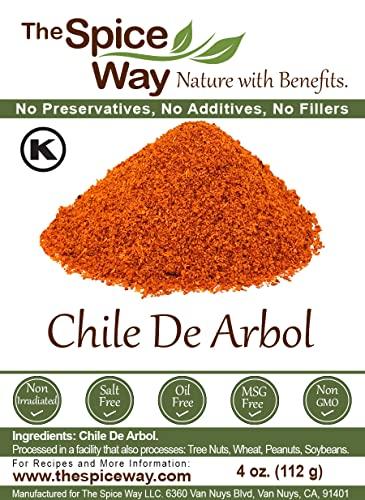 The Spice Way The Spice Way Chile De Arbol - Powder (4 oz) made from pure dried chilis, great for Mexican dishes