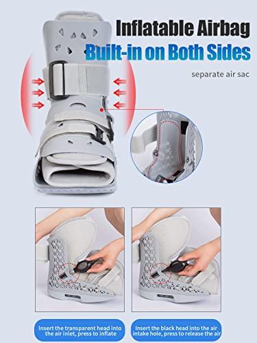 Tairibousy Tairibousy Inflatable Walker Boot Air Cam Walker Fracture Boot Medical Short Walking Boot Walker Brace Breathable Orthopaedic Boot for Foot Injury Ankle Sprain (Large)