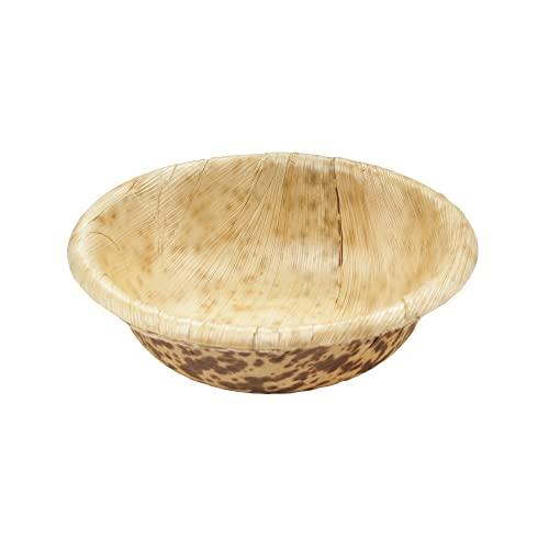 BambooMN BambooMN 5.1" Premium Bamboo Leaf Round Deep Dish Bowls, All Natural Disposable Compostable for Catering and Home Use, 100 Pieces