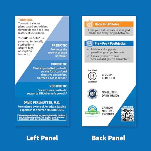 Garden of Life Garden of Life Dr Formulated Sport Probiotics Digestive Supplement, Organic Prebiotics for Women & Men Athletes, Clinically Studied Turmeric Curcumin, 50 Billion CFU, Gut Health, Acidophilus, 30ct