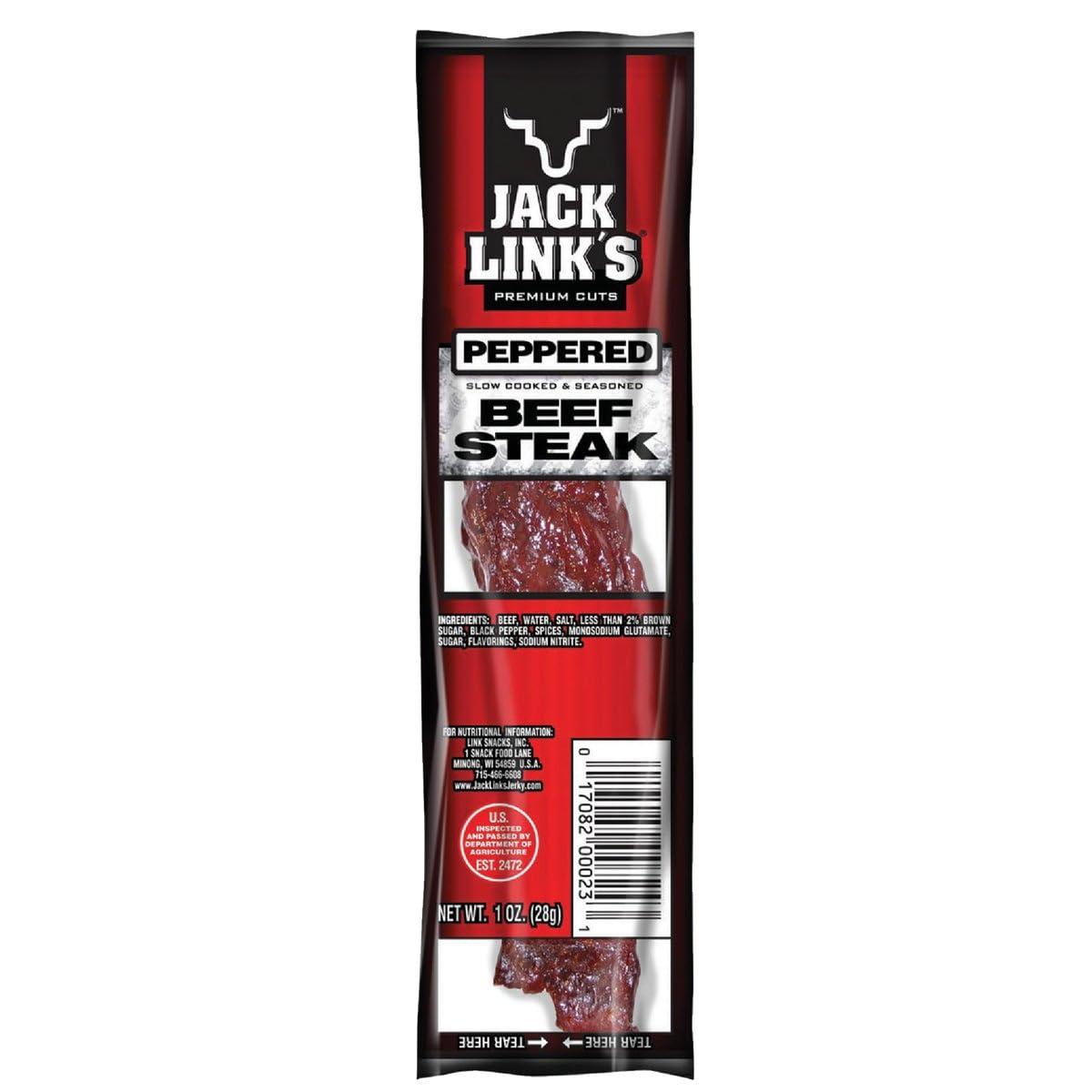 Jack Link's Jack Link's Premium Cuts Beef Steak, Peppered, Jumbo, 1-Ounce (Pack of 12)