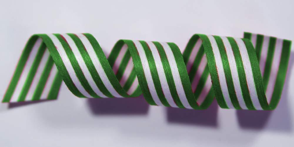 Cream City Ribbon Natural Cotton Curling Ribbon for Gift Wrapping | 100% Biodegradable Holiday Gift Ribbons for Presents & Ribbons for Crafts | Colored Curling Ribbon | 3/16, 1/2 & 5/8 Inch (Holiday Green & White)