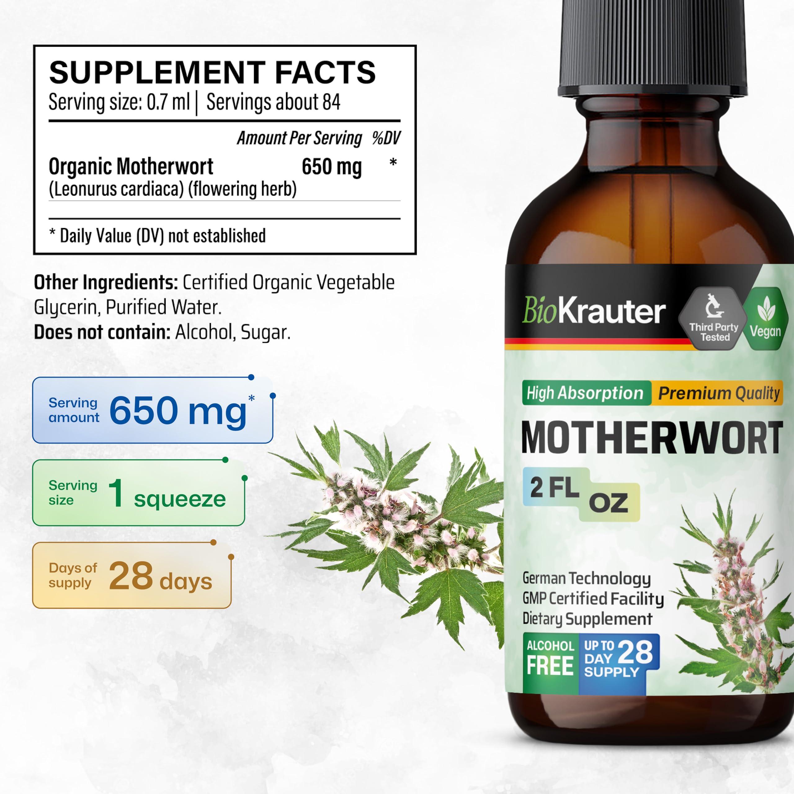 BIO KRAUTER BIO KRAUTER Motherwort Tincture 2 Fl. Oz. & Lemon Balm Tincture 2 Fl. Oz.