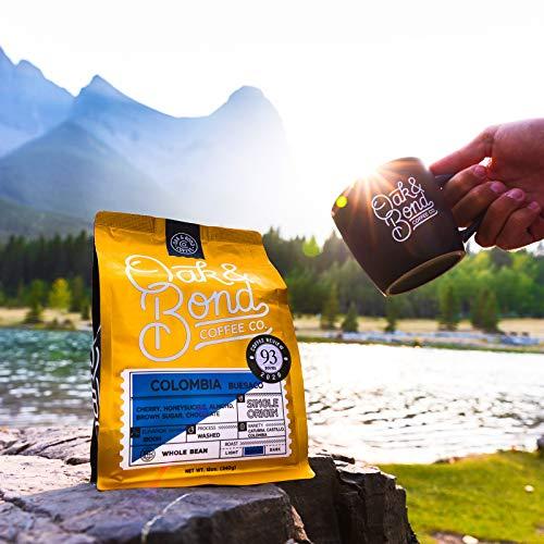 OAK & BOND Oak & Bond Coffee Co. Colombia Single Origin and Espresso Bourbon Barrel Aged Coffee Bundle, Whole Bean Arabica - 22oz. Total