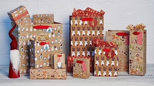 Glick Glick Luxury Christmas Folded Wrap (3 Sheets) Christmas in the Woods (Double Sided) Christmas Wrapping Paper