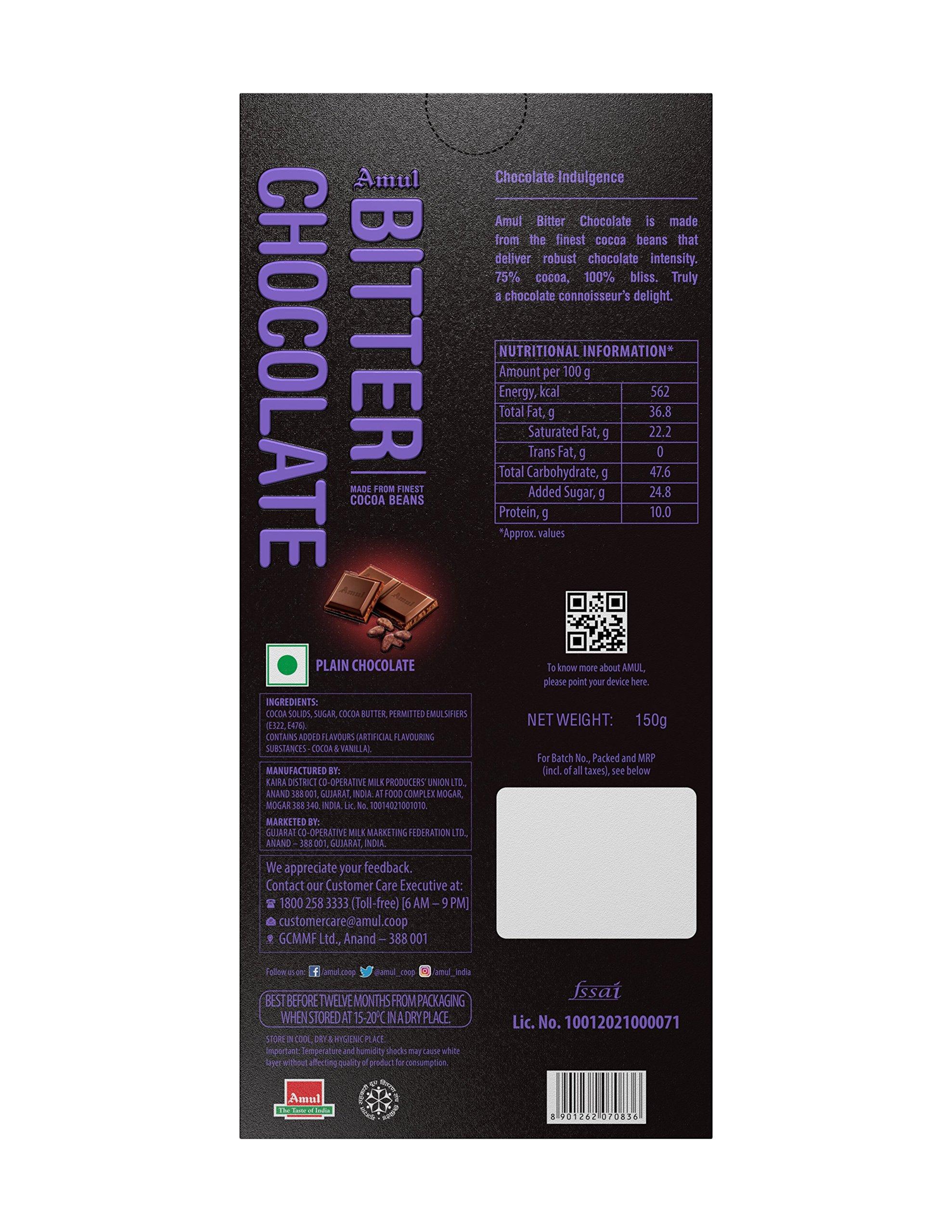 AMUL Amul Bitter Chocolate, 150g