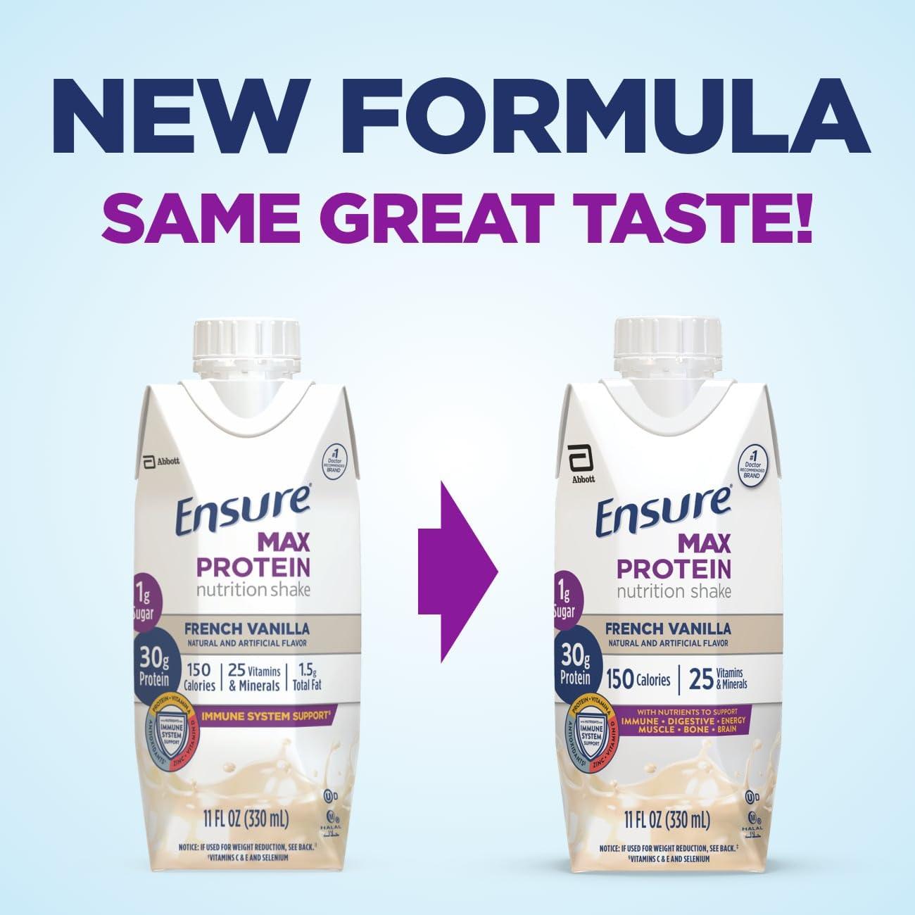 Ensure Ensure Plus Nutrition Shake 24 Pack & Ensure Max Protein Nutrition Shake with 30g Protein 12 Pack Bundle