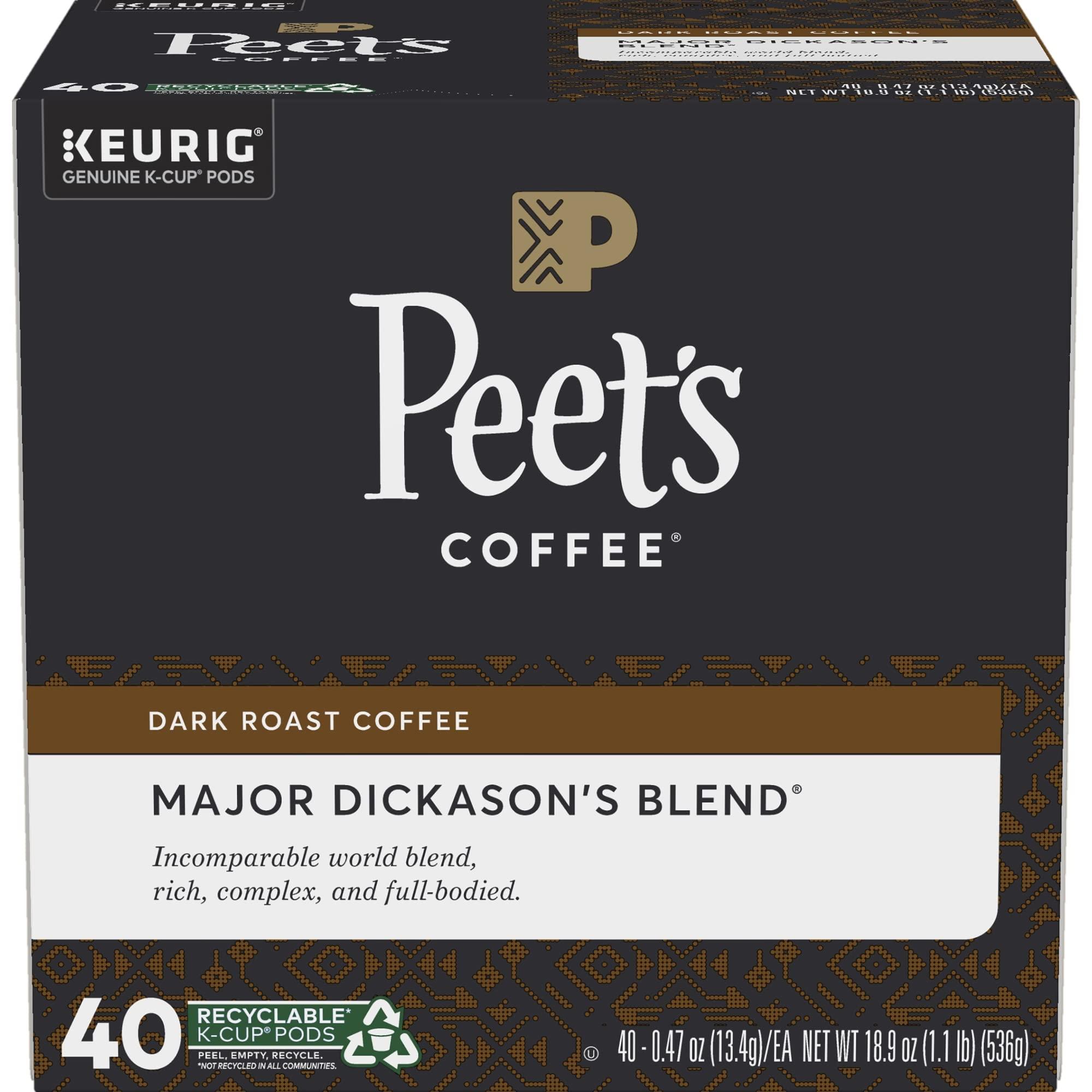 Peet's Coffee Peet's Coffee Major Dickason's Blend Coffee K-Cup Pods, Box Of 40