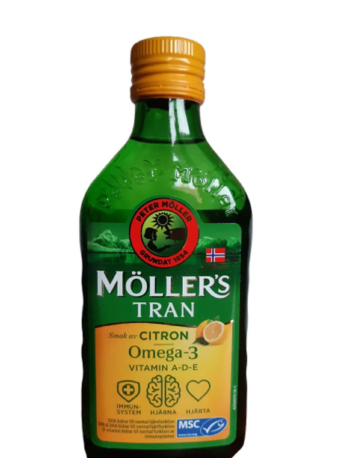 Möllers Möllers Tran Cod Liver Oil 250 ml/ 8.45 fl oz | Citron Flavor | Omega-3 | Fish Liver Oil
