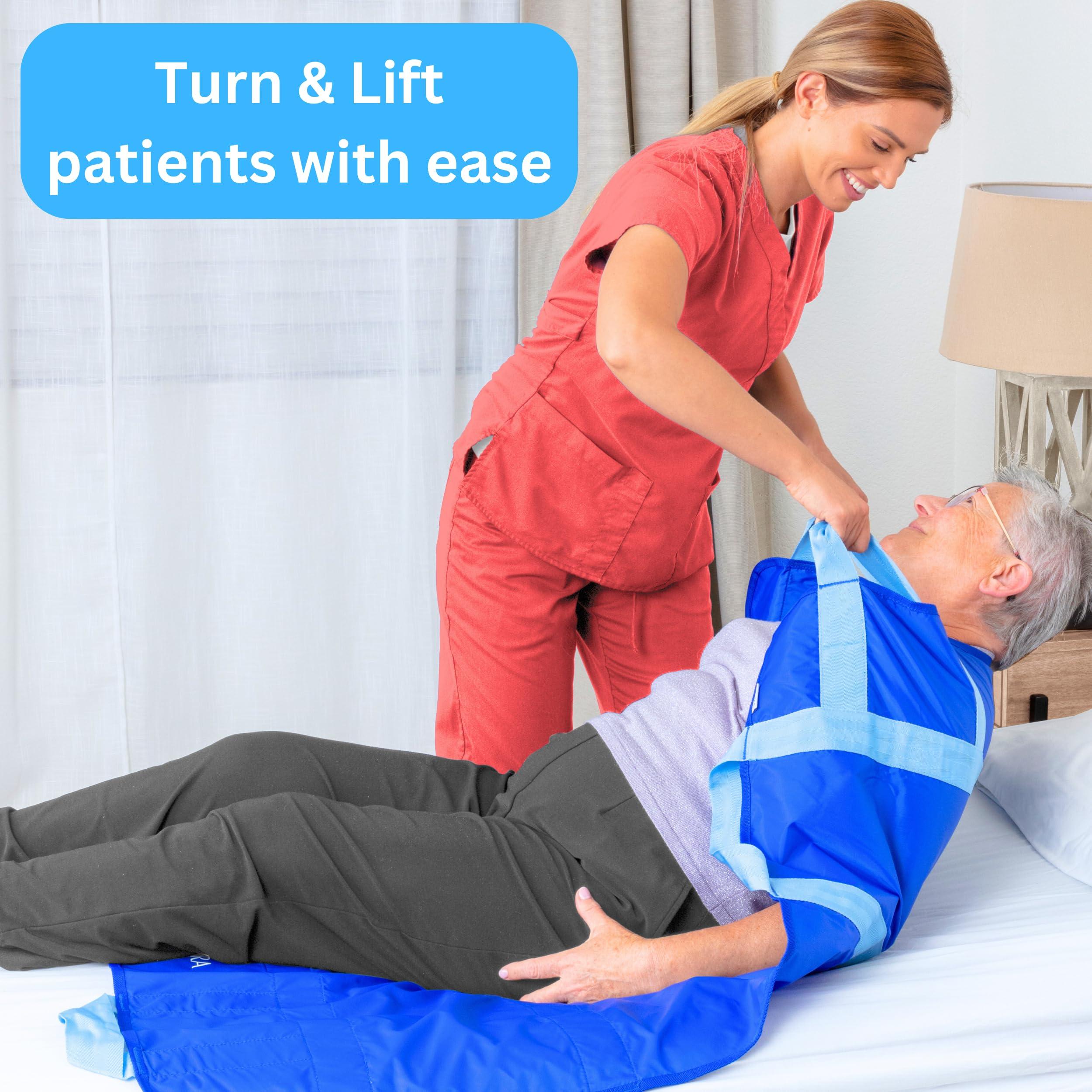 EYRA EYRA Positioning Bed Pads for Elderly, Positioning Bed Pad with Reinforced Handles 48x40, Slide Sheets for Moving Patients, Bed Positioning Pad Designed for Turning, Lifting & Sliding Elderly