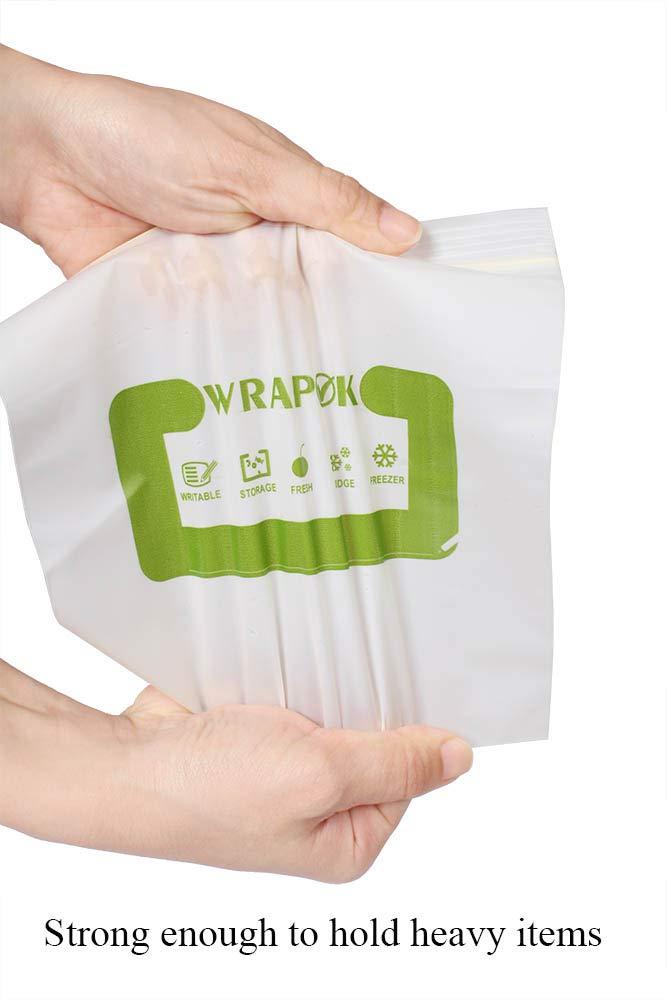 WRAPOK WRAPOK 100% Compostable Recycled Sandwich Bags Biodegradable Small Storage Freezer Bag for Work, 100 Count