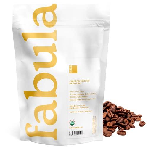 Fabula Fabula Coffee Decaf Medium Roast Whole Beans - Organic - Low Acid - Single Origin - Non-GMO - Mold Free - 12 Ounces