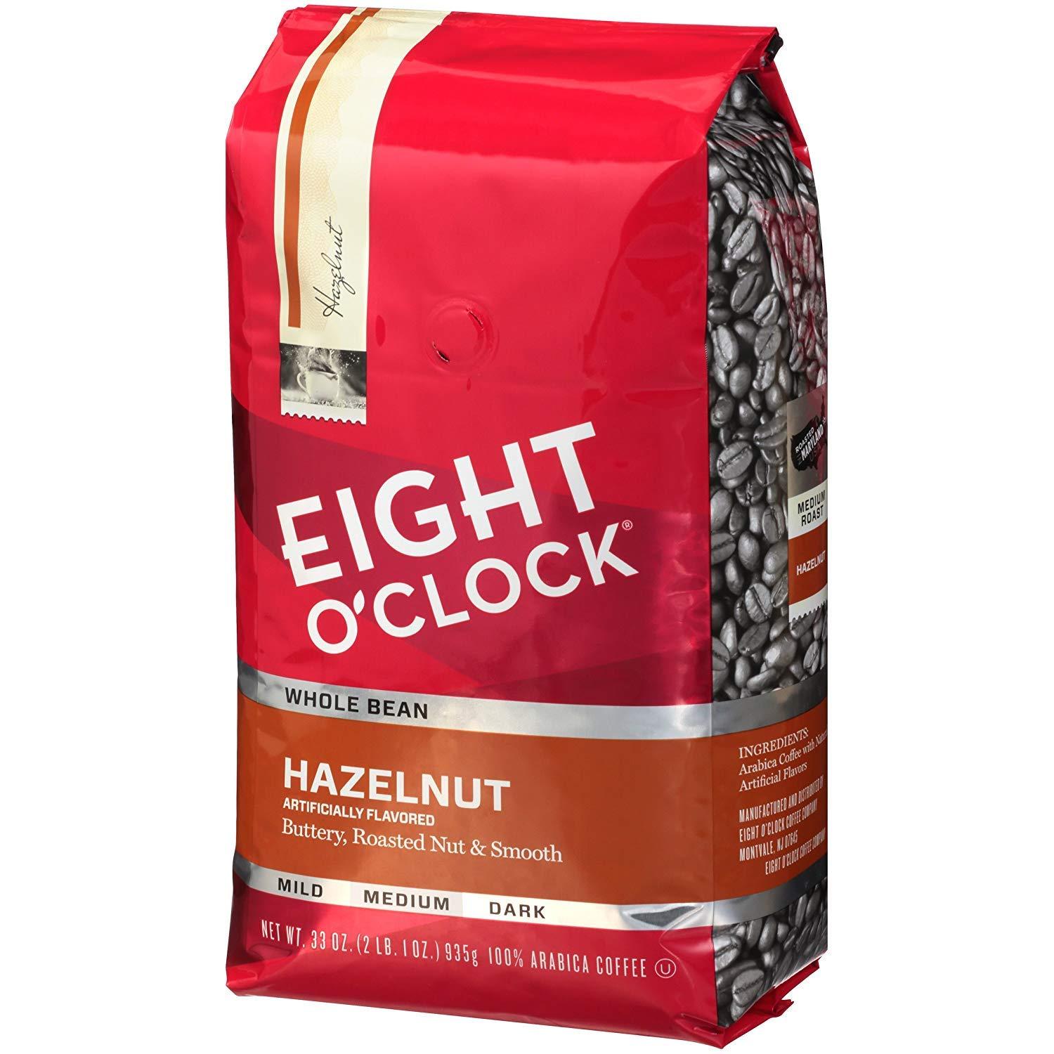 Eight O'Clock Coffee Eight O'Clock Whole Bean Coffee, Hazelnut, 33 Ounce (Pack of 1)