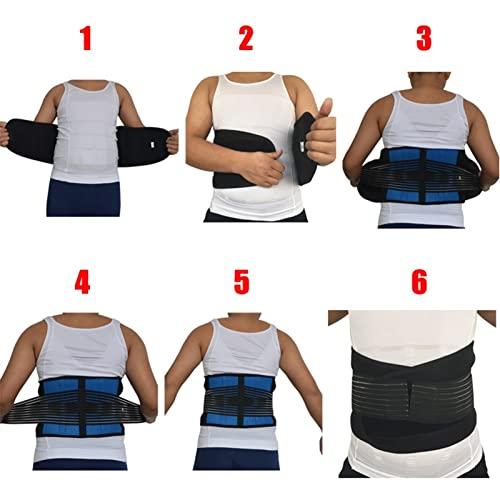 XMSM Plus Size L-6XL Waist Back Brace Support Belt for Men & Women Back Pain Relief Massage Shaper Belt Lower Lumbar Decompression Belt Post Surgery Girdles (Color : Blue, Size : X-Large)