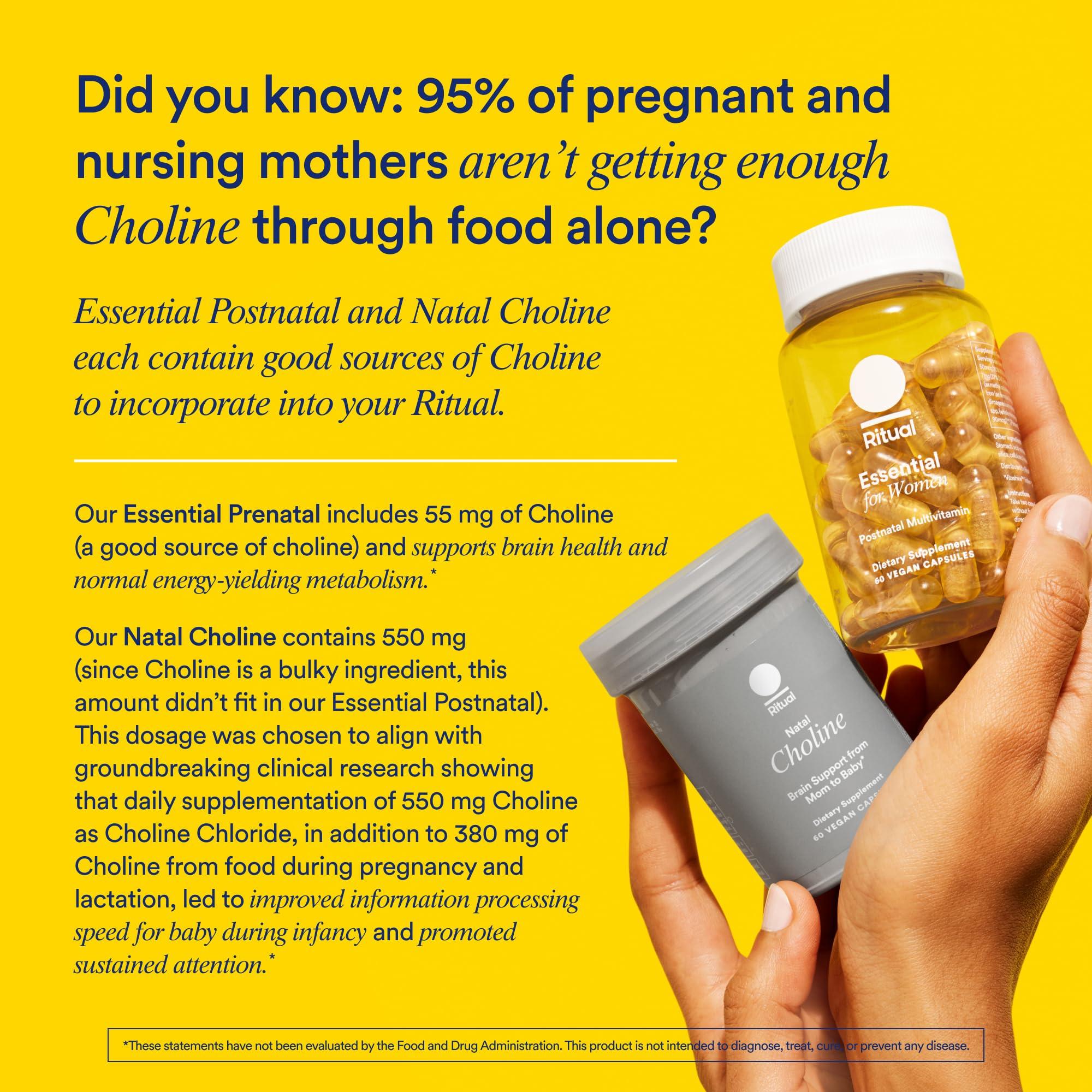 Ritual Ritual Postnatal Mom-to-Baby Set, Postpartum Multivitamin and Natal Choline Supplements, Supports Lactation, Immune Function, and Baby\'s Cognitive Function