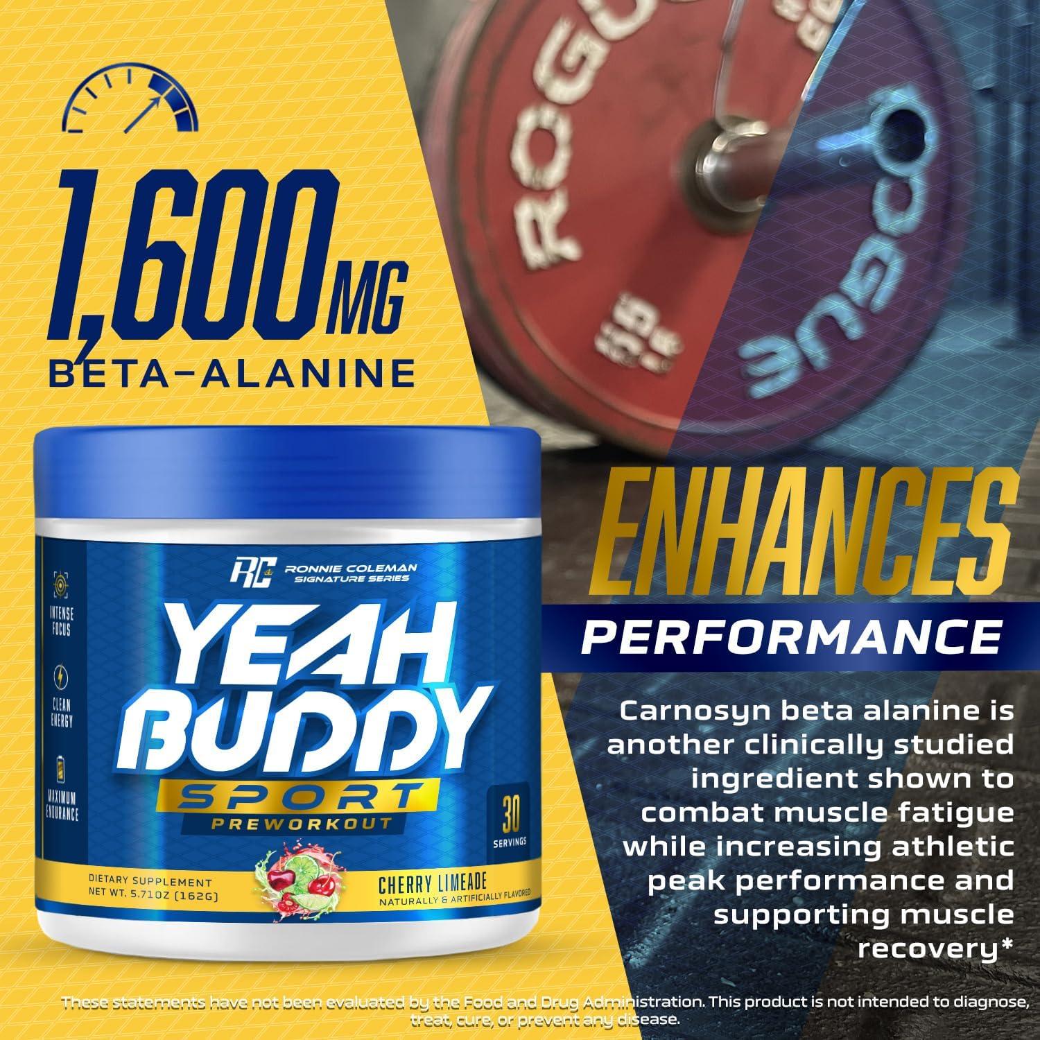 Ronnie Coleman Signature Series Ronnie Coleman Signature Series New Pre Workout Powder for Women & Men, Preworkout w/Amino Acid Beta Alanine, L Citrulline, Caffeine for Energy Support, Endurance & Focus (Lemon Splash)