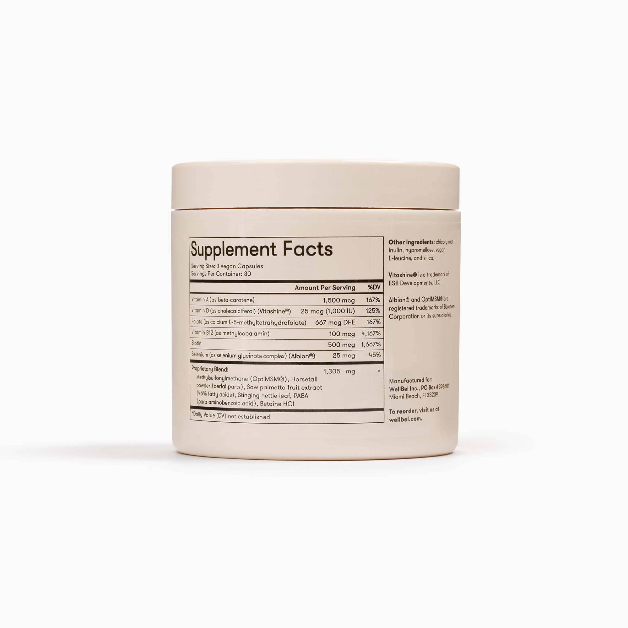 WELLBEL WELLBEL Women Clean Supplement for Hair, Skin, and Nails, Vegan, Gluten Free and Non GMO 270 Count - 3 Pack