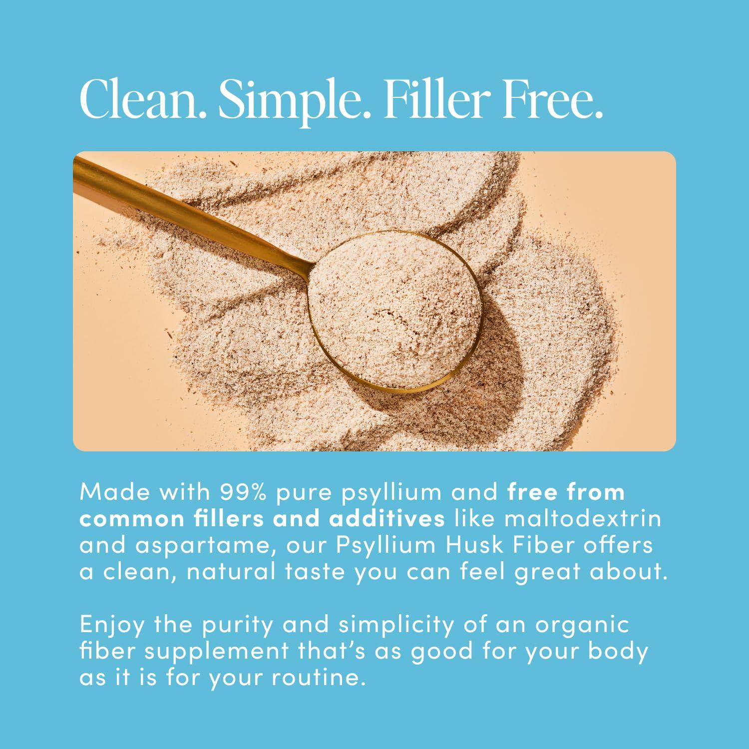 Bio.me Fiber Rescue - Psyllium Husk Powder for Digestive Health & Bloating Relief, Sugar Free Lemonade Flavored Prebiotic Soluble Fiber Powder, Non-GMO Fiber Supplement Powder, Gluten Free - 30 Servings