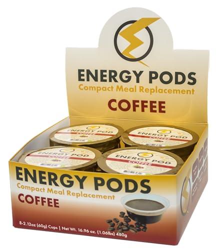 Energy Pods Coffee Energy Pod, Snack & Meal Replacement Cup, Sugar-Free, Gluten-Free, Keto, Vegetarian, 10g Whey Protein, Made with Fresh Roasted Guatemalan Beans (Pack of 8)