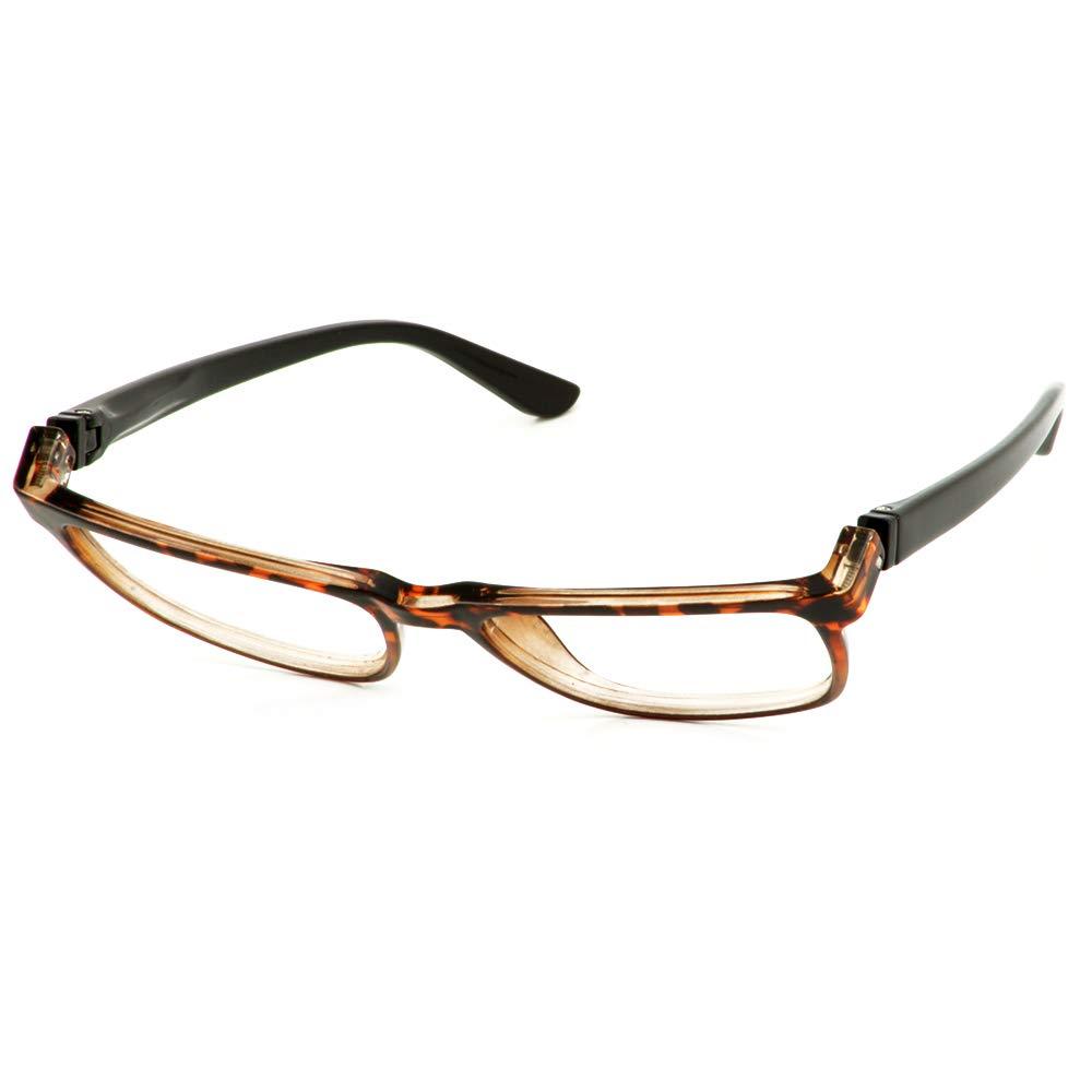 BUNNY EYEZ BUNNY EYEZ Guyz Readers - BENNY - Reading Glasses with a Tiltable & Flippable Frame - Chic & Modern Design - Diopter Strength of +1.50 to +3.00 - Brown Crystal/Black, 3.00