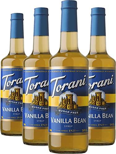 Torani Torani Sugar-Free Syrup, Vanilla Bean, 25.4 Fl Oz Bottle (Pack of 4)