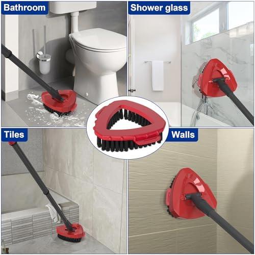 Aifacay Scrub Brush for O-Cedar RinseClean 2 Tank System, Scrubber Mop Head for Ocedar Spin Mop Stiff Bristle Scrubbing All Purpose Triangle Scrub Brush Head Replacement Attachment Floor Cleaning Accessories