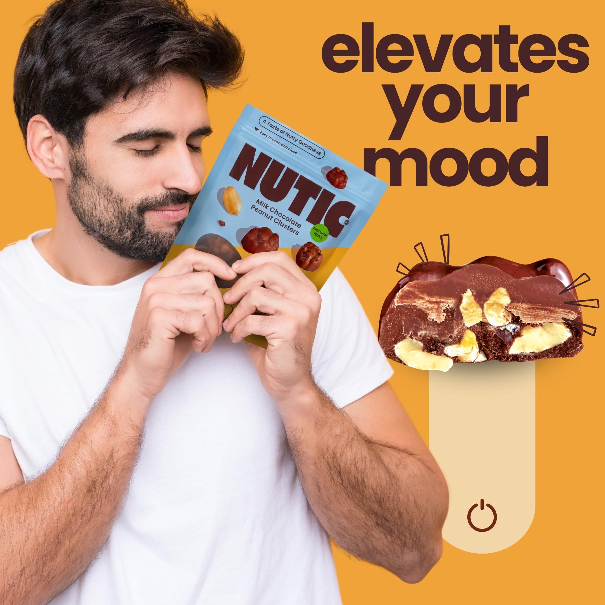 Nutic Nutic Gourmet Milk Chocolate Peanut Clusters - 1 lb, Crunchy Peanuts in Velvety Chocolate, Ideal Snacks & Gifts, Chocolate Covered Peanut Delight, Made in the USA - Pack of 1