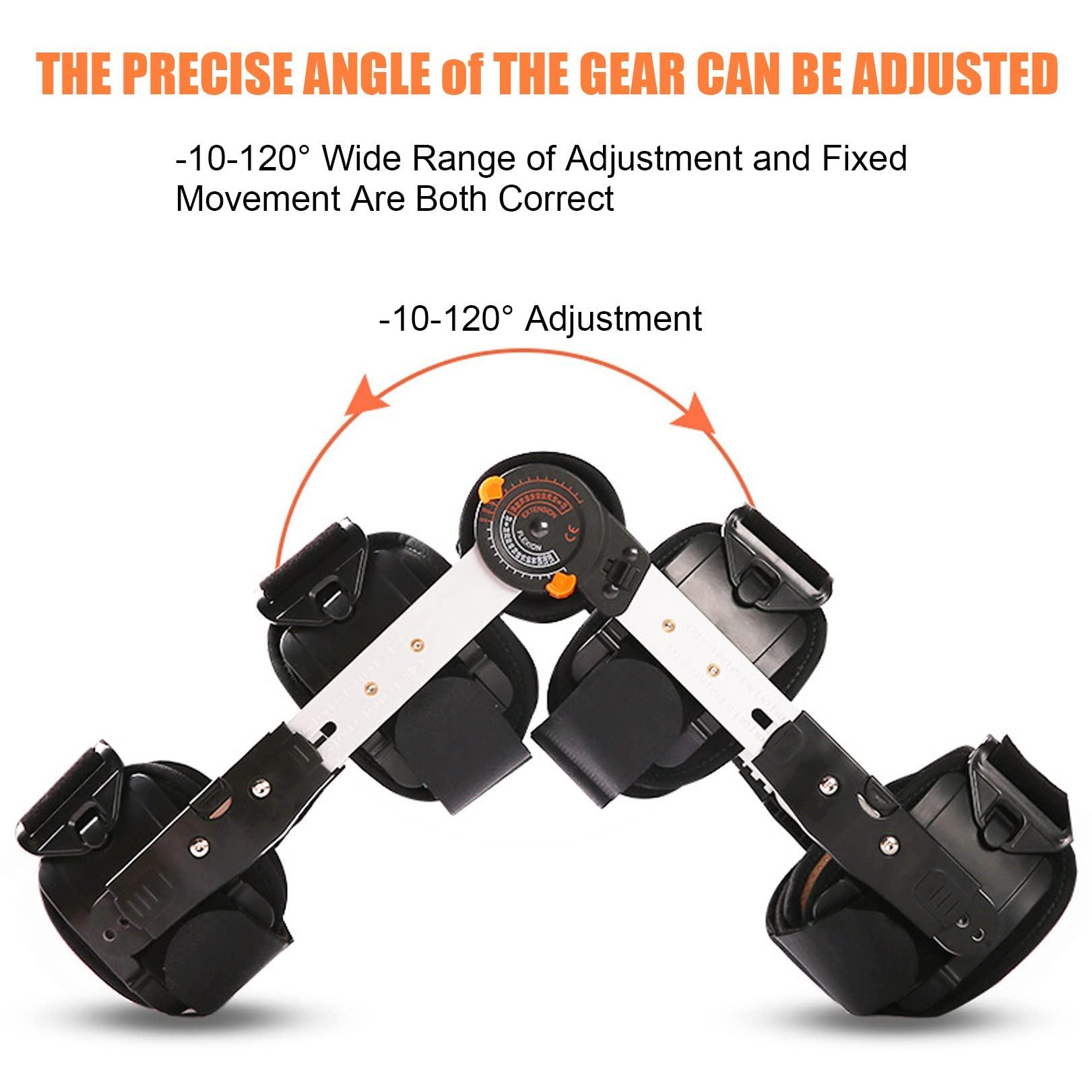 JIONET JIONET Orthopedic Support Knee Pads Adjustable -10-120 Hinged Leg Band Knee Brace Protector Powerleg Bone Orthosis Ligament Care for Meniscus Repairs (Color : Black)