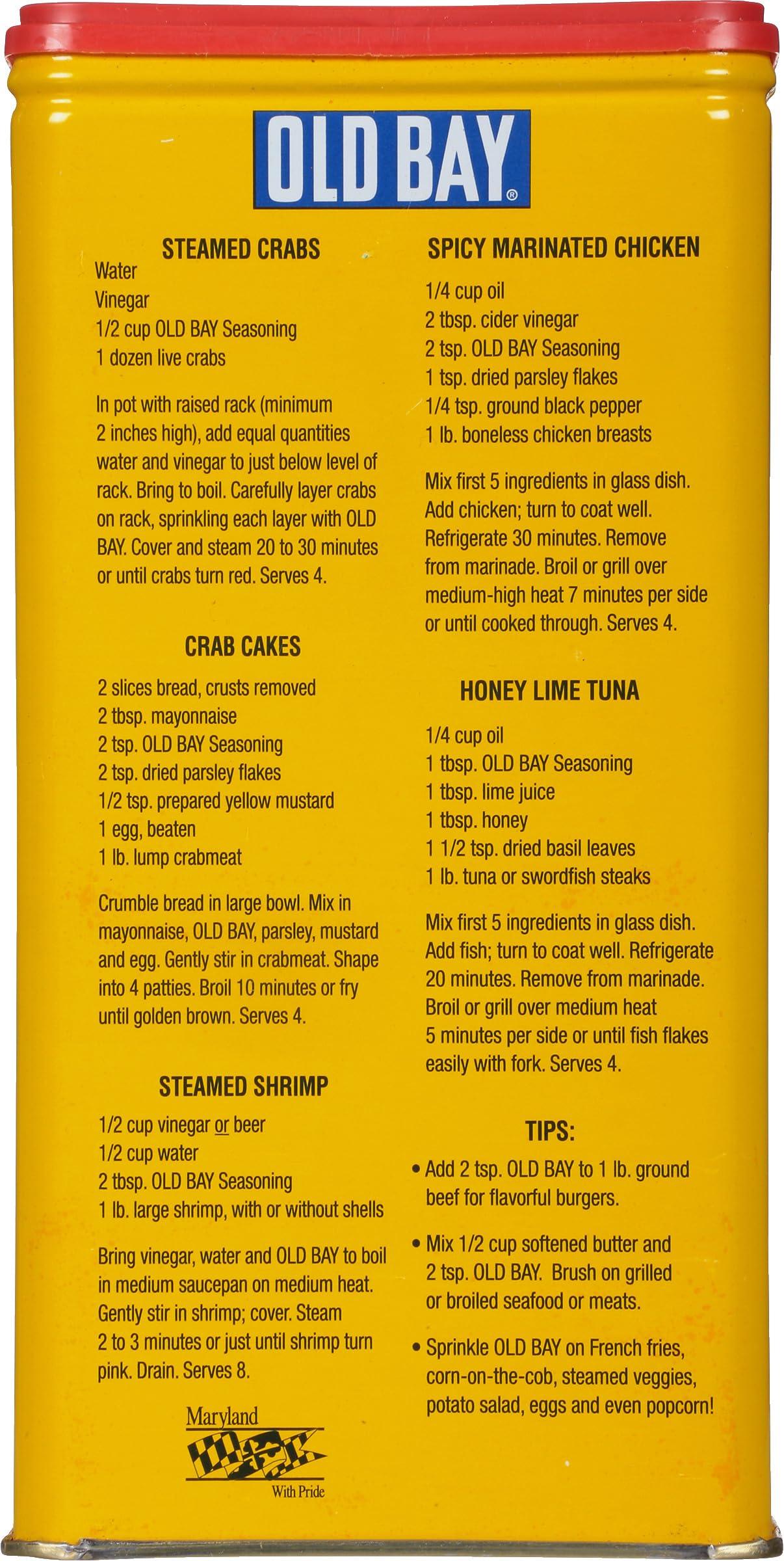 Old Bay OLD BAY Seasoning, 16 oz - One 16 Ounce Fan-Favorite Tin Can of OLD BAY All-Purpose Seasoning with Unique Blend of 18 Spices and Herbs for Crabs, Shrimp, Poultry, Fries, and More