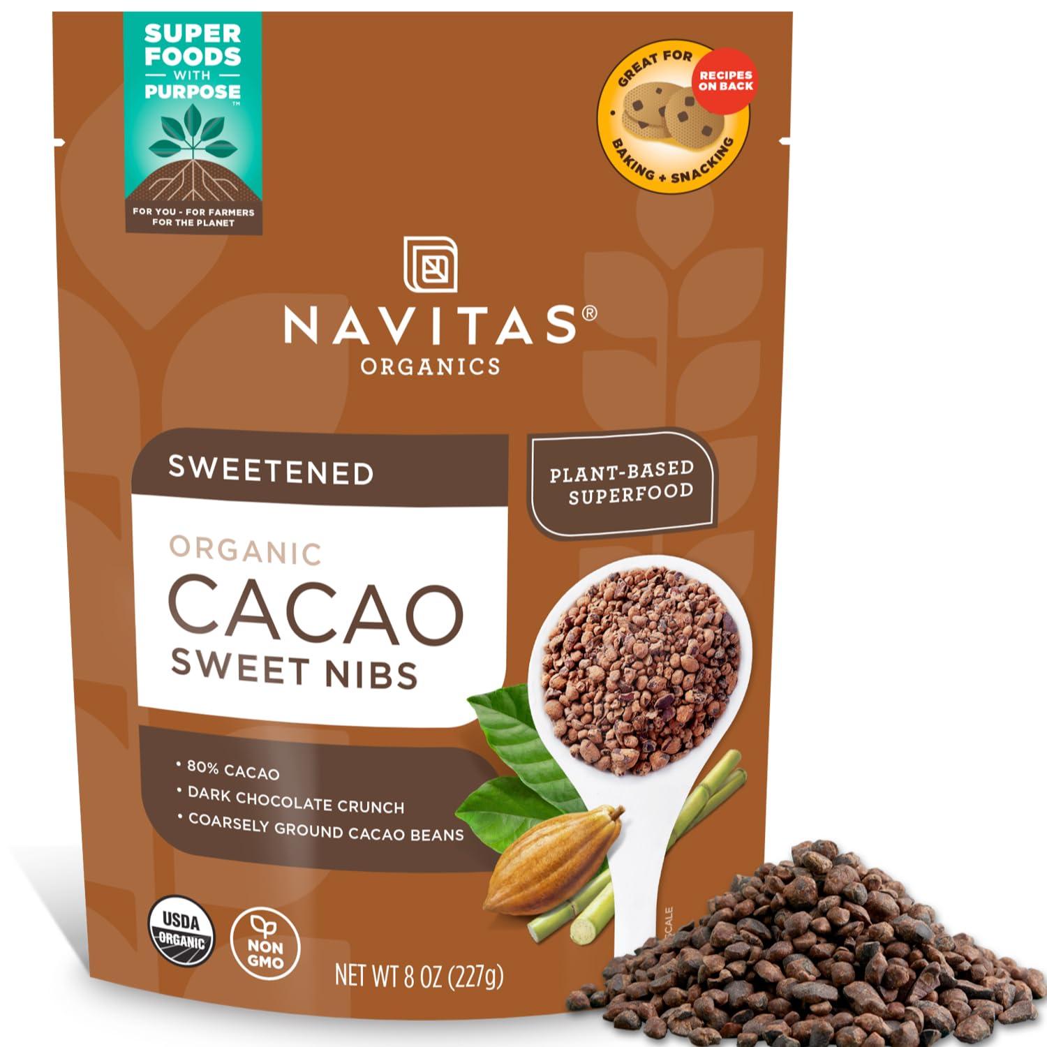 Navitas Organics Navitas Organics Cacao Sweet Nibs 8oz. Bag, 56 Servings — Organic, Non-GMO, Gluten-Free