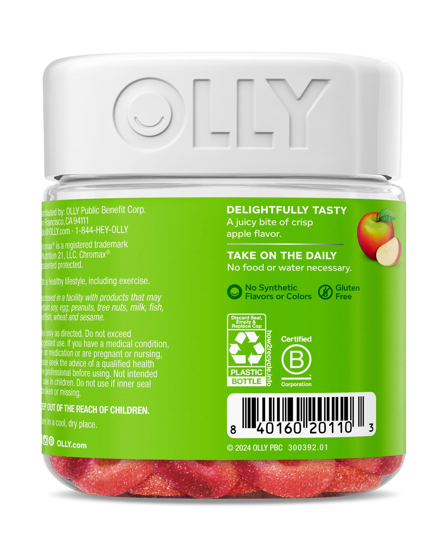 OLLY OLLY Metabolism Gummy Rings, Apple Cider Vinegar, Vitamin B12, Chromium, Energy and Digestive Health, Chewable Supplement, Apple Flavor - 30 Count