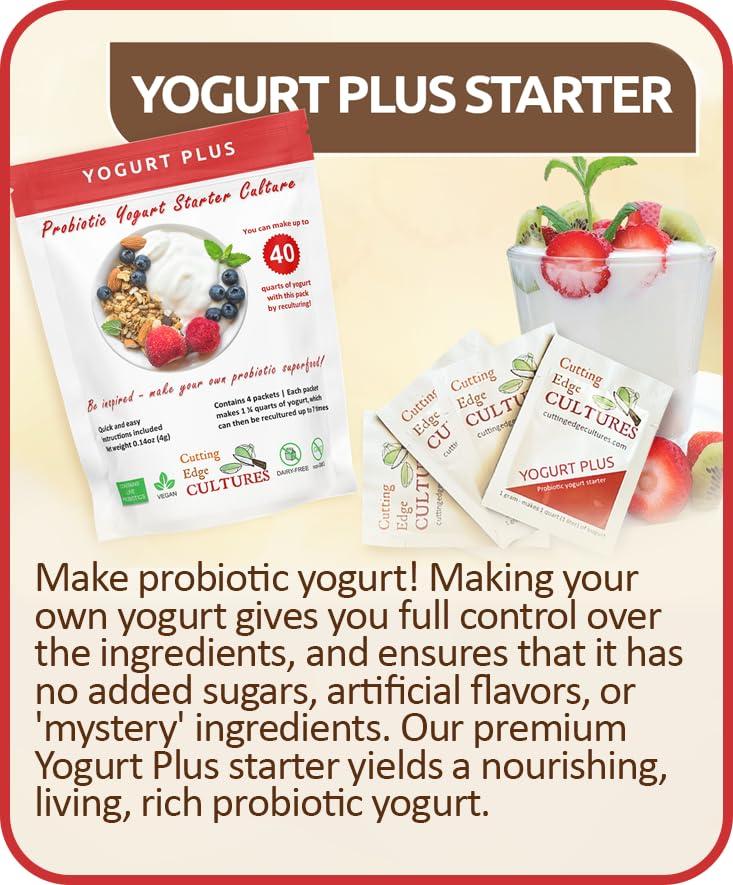 Cutting Edge Cultures Yogurt Plus Probiotic Yogurt Starter Culture By Cutting Edge Cultures 4 grams 4 Packets