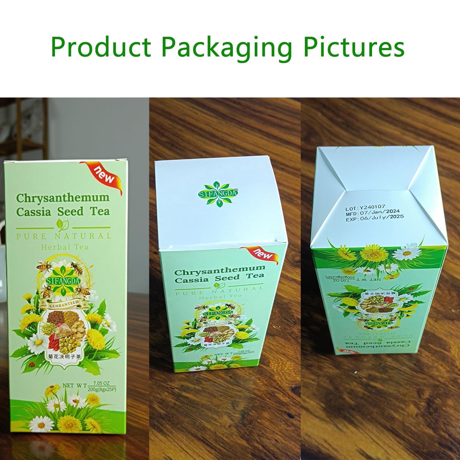 SIFANGDA SIFANGDA Chrysanthemum Cassia Seeds Tea Bags 14.1oz (400g / 8g25P2) -Pure Natural Herbal Liver Detox Tea-Caffeine Free Nourishing Liver Tea