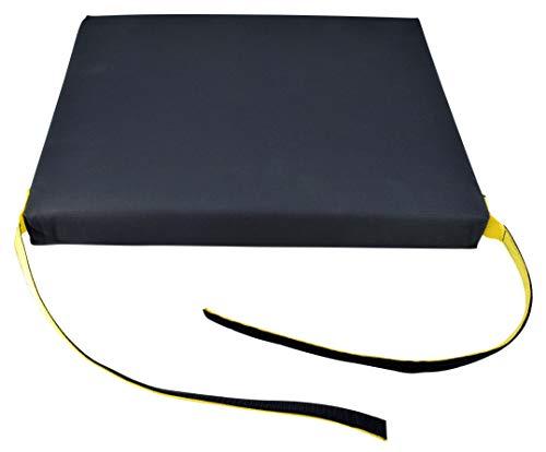 Secure Secure SWSC-1 High Density Wedge Wheelchair Seat Cushion with Safety Strap - Pressure Reducing Inner Foam Core Support with Non Slip Cover to Prevent Forward Sliding