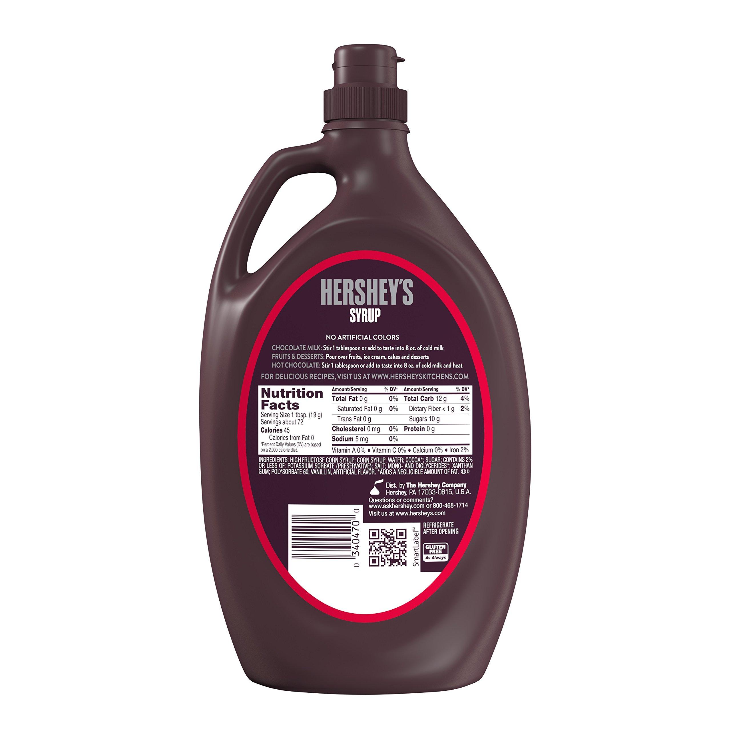 HERSHEY'S HERSHEY'S Syrup, Chocolate, Dessert Topping/Beverage Syrup, Gluten-Free, 48 Ounce (Pack of 12)