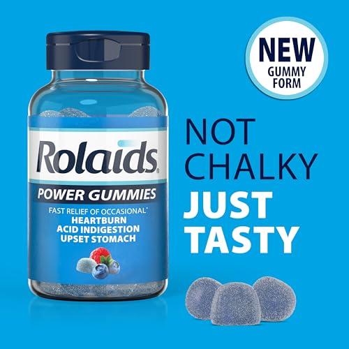 Rolaids Rolaids Power Gummies, Fast Relief of Occasional Heartburn and Acid Indegestion, Dietary Supplement, Smooth Berry, 54 Gummies