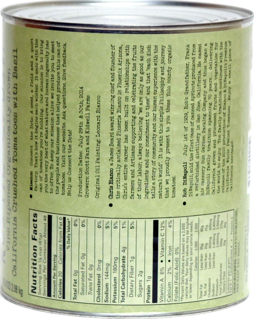 Di Napoli Bianco DiNapoli Rustic Crush Organic Crushed Tomatoes with Basil. 103 oz can