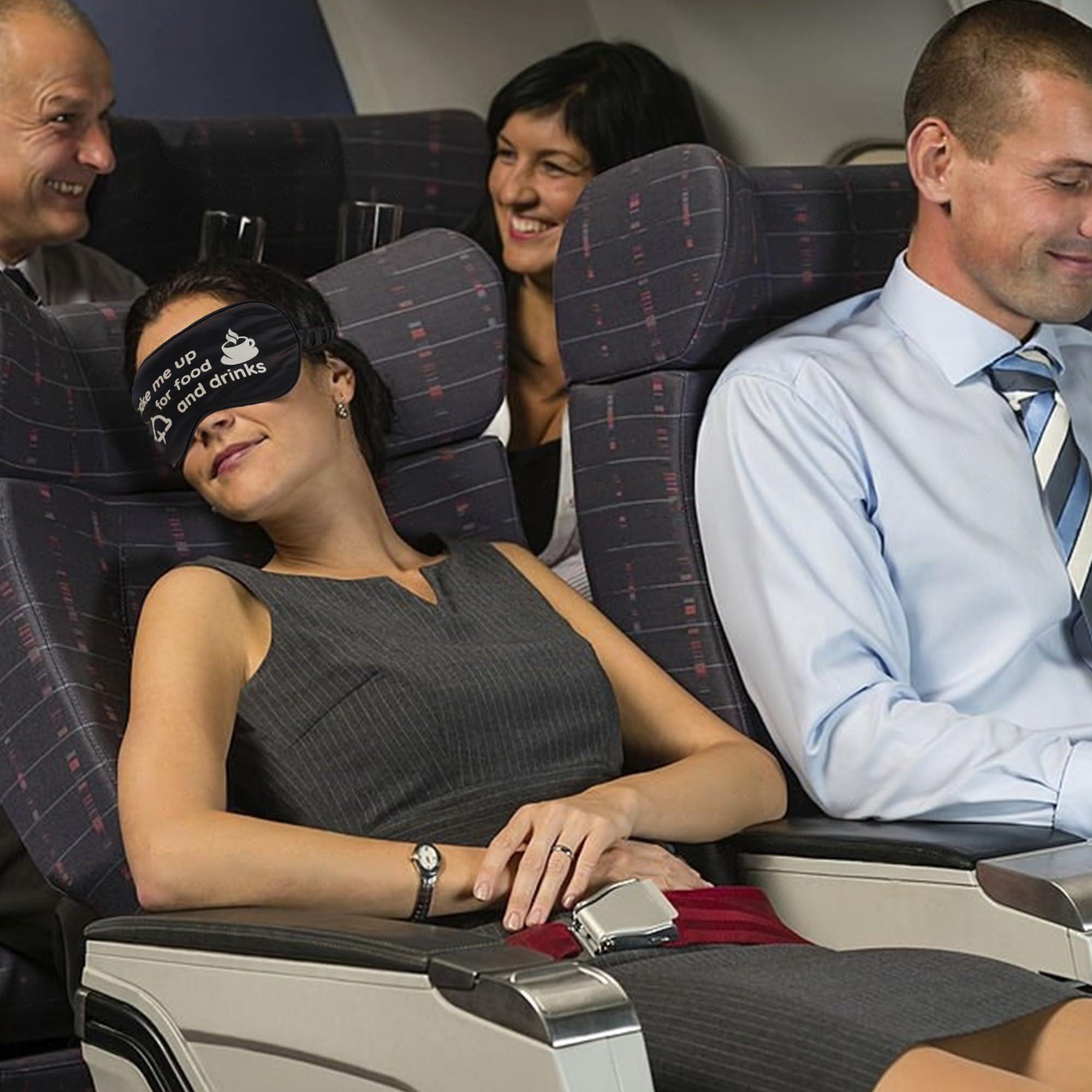 VITYA VITYA Black Do Not Disturb/Wake Me Up Double-Sided Silk Sleep Mask for Women/Men | Sleep Mask Light Blocking | Soft Breathable Sleep Eye Mask for Traveling on Airplane | Eye Mask with Elastic Strap