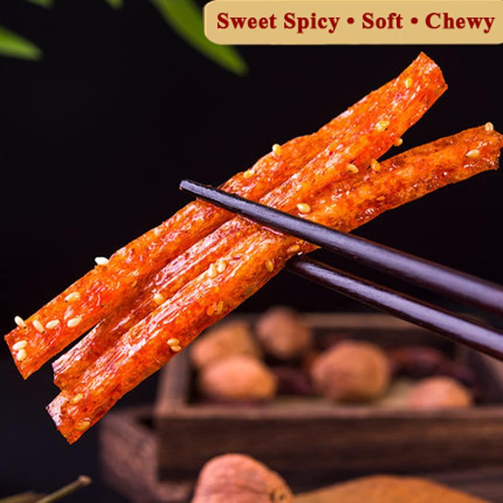 Mkostlich Mkostlich Latiao Spicy Strips, Gluten Latiao Sweet and Spicy, Spicy Chinese Snacks, La tiao Spicy Sticks, Lataio Latio for Office, Casual Snack (2.39oz/Pack, Pack of 5)