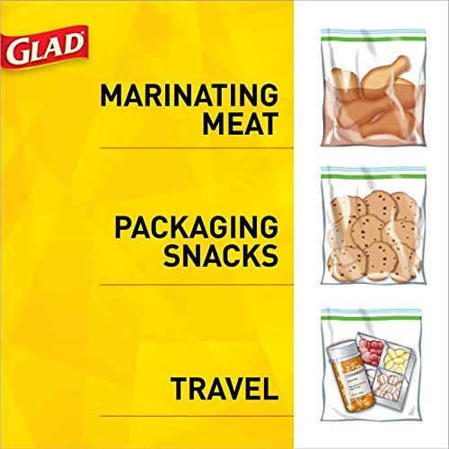 Glad Glad Zipper Food Storage Plastic Bags - Quart - 25 Count