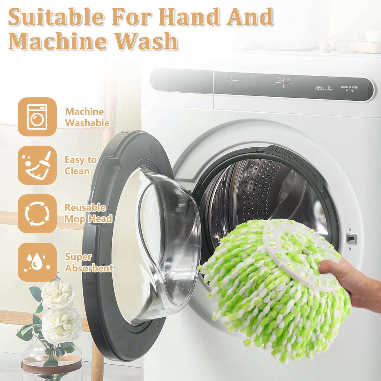 NICEMOVIC NICEMOVIC 5 Pack Spin Mop Replacement Head for 360 Spin Mop System, Round Shape Standard Universal Size Mop Head, Microfiber Spin Mop Refills Easy Cleaning and Machine Washable