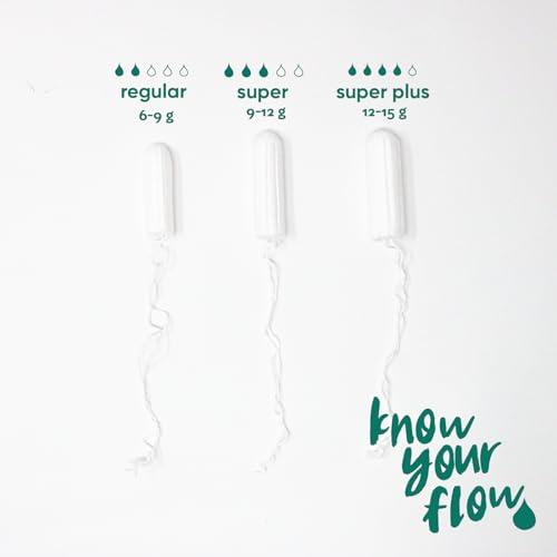 oi Oi | Organic Initiative - 100% Certified Organic Cotton Non-Applicator Tampons | Ultra-Absorbent, Unscented, Natural, Non-Toxic, Applicator Free | Super | 56 Tampons