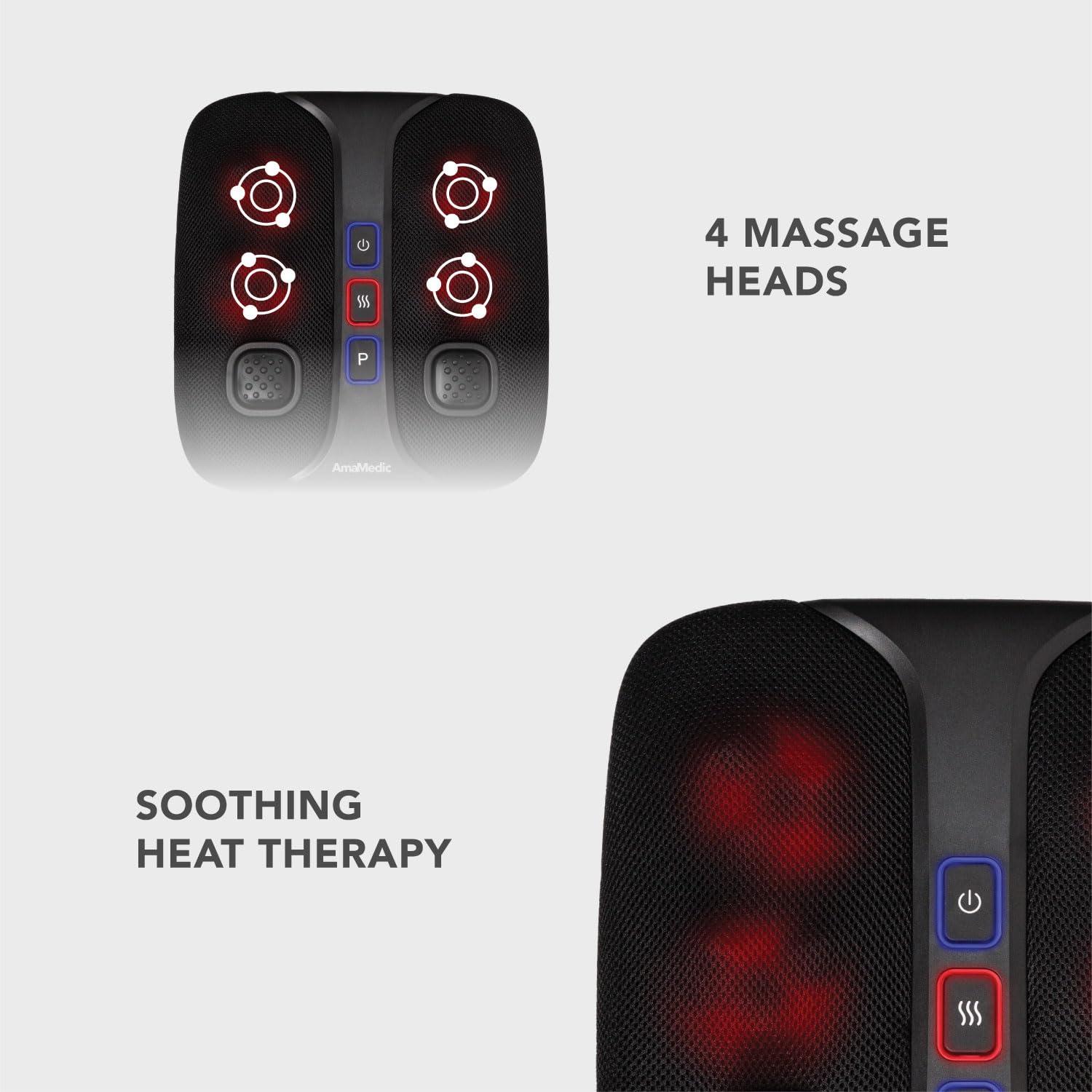 AmaMedic AmaMedic AM-50181 Sonic Vibration foot massager, 4 Massage Heads, Soothing Heat Therapy, 3 Massage Modes, 3 Shaking Plates