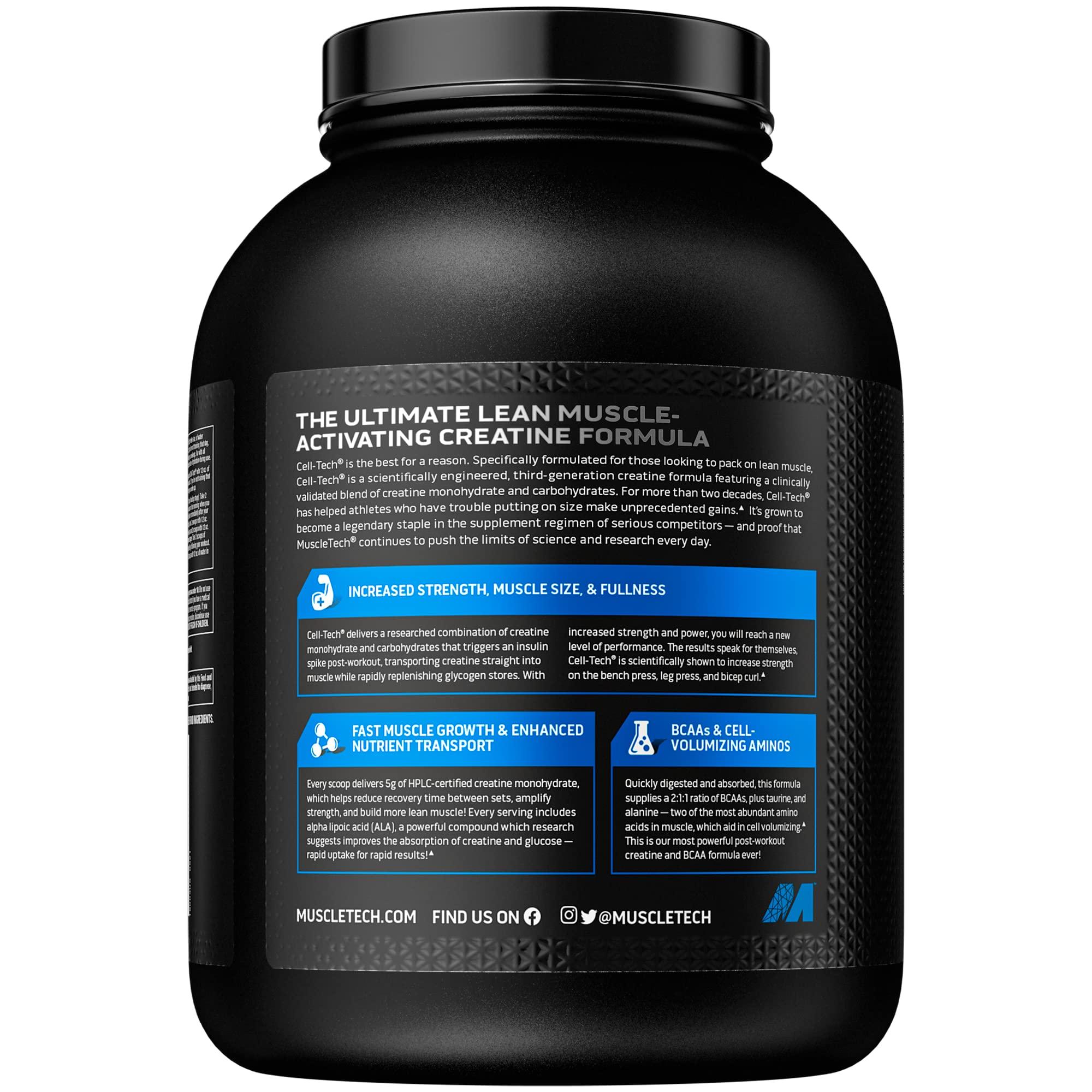MuscleTech MuscleTech Cell-Tech Creatine Powder & Nitro-Tech Whey Protein Powder Bundle | Muscle Builder & Recovery Formula | 6 lbs Creatine & 4 lbs Whey | Strawberry Flavor
