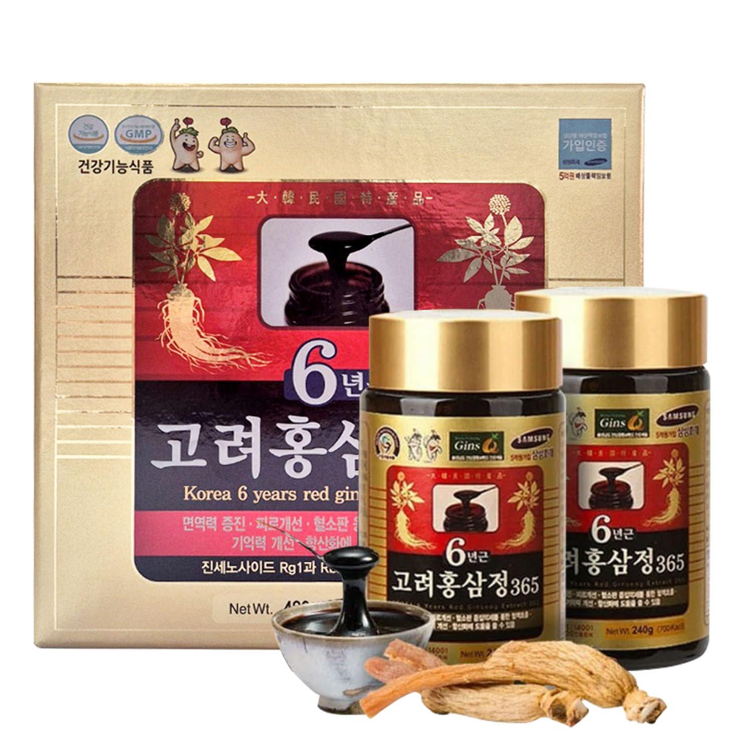 Hong Sam Jeong HongSamJeong, Korean 6years Root Red Ginseng Gold Extract, Saponin, Panax, 8.5 Ounce (Pack of 2)