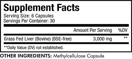 Codeage Codeage Grass Fed Beef Liver Supplement Superfood, Freeze Dried, Non-Defatted, Desiccated Beef Liver Glandulars Bovine Pills, Liver Health, Pasture Raised Beef Vitamins, Non-GMO - 2 Pack