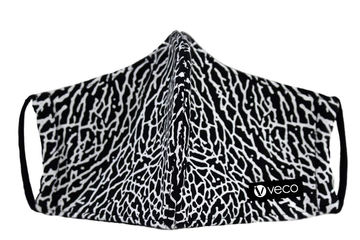 VECO VECO Fabric Face Mask - Pack of 5 (Adult, Black & White Pattern)
