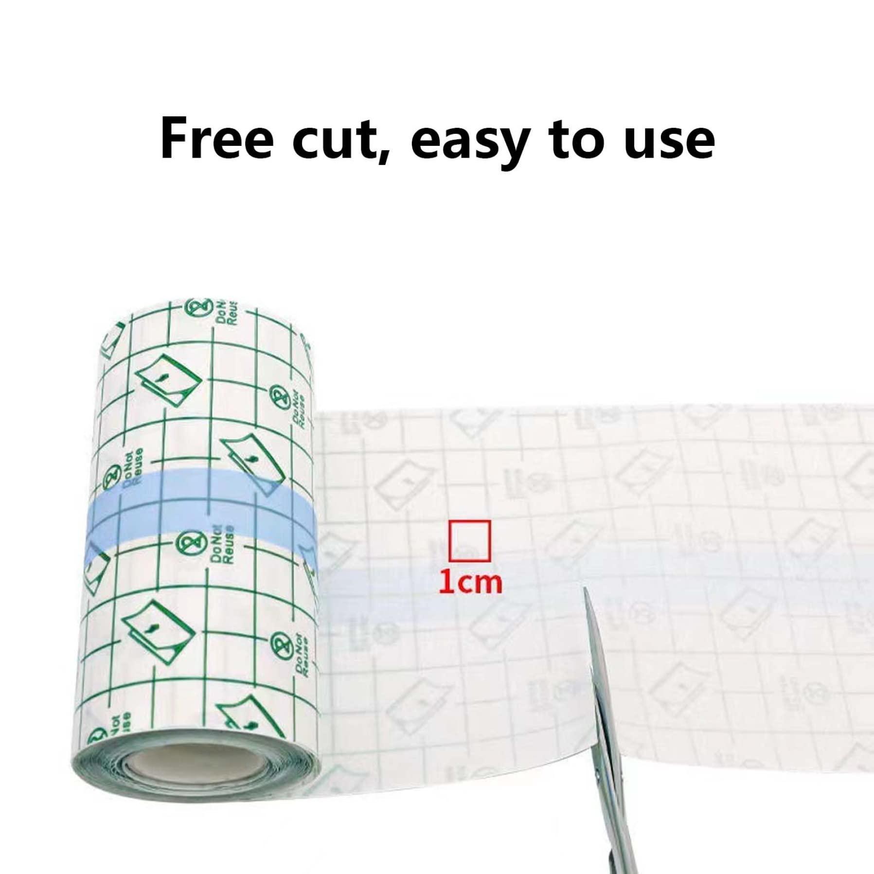 Wedhapy Transparent Waterproof Adhesive Bandage Tape Second Skin Waterproof Dressings for Wounds Waterproof Transparent Second Skin Protection Plastic Tattoo Cover Skin Dressing Protective Cover 200x15cm