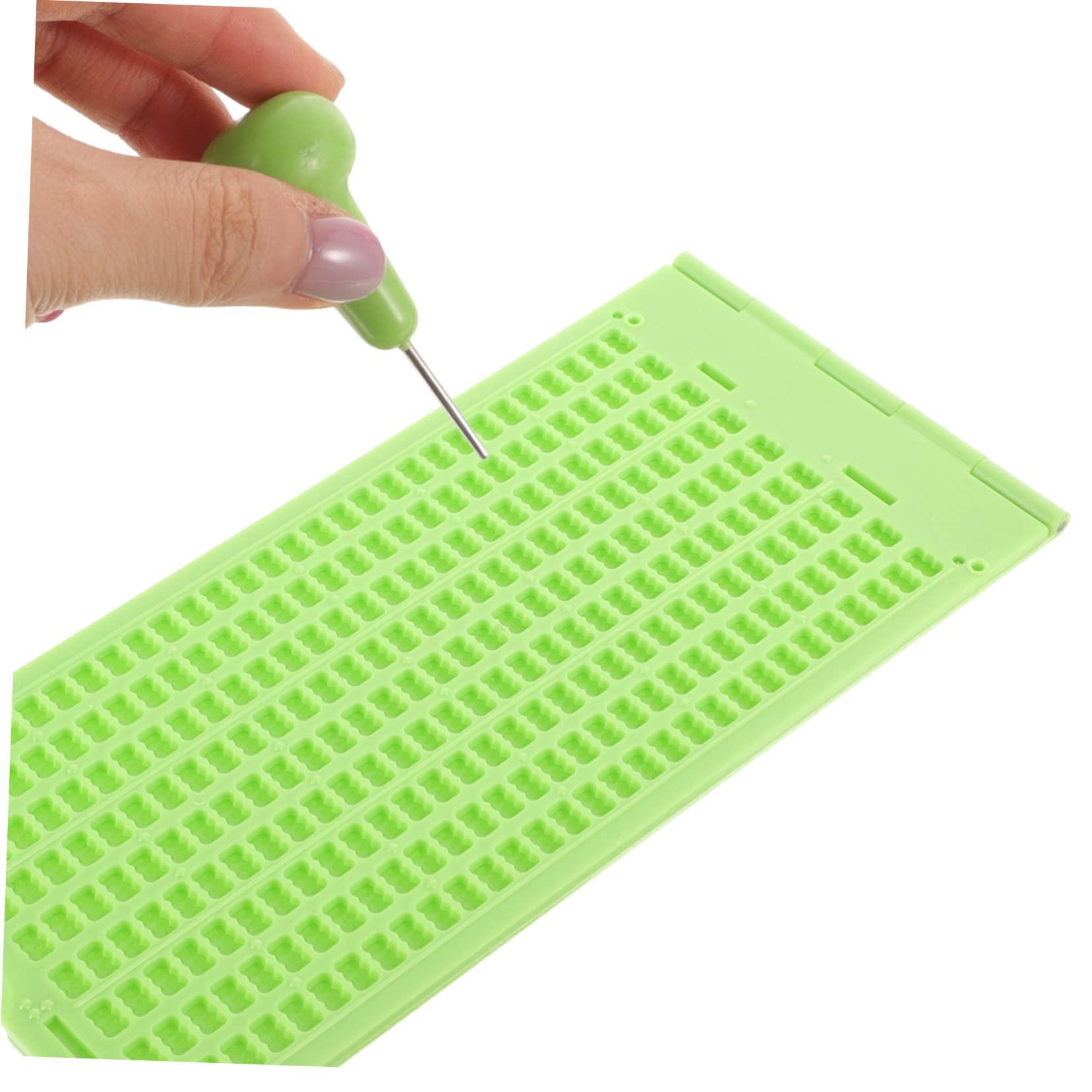 Uonlytech Uonlytech 3 Sets Braille Tablet Braille Plate Braille Fingerboard for Blind Braille Slate and Stylus Kit Braille Writing Slate and Stylus Kit Braille Writing Plate Measuring Spoon Plastic