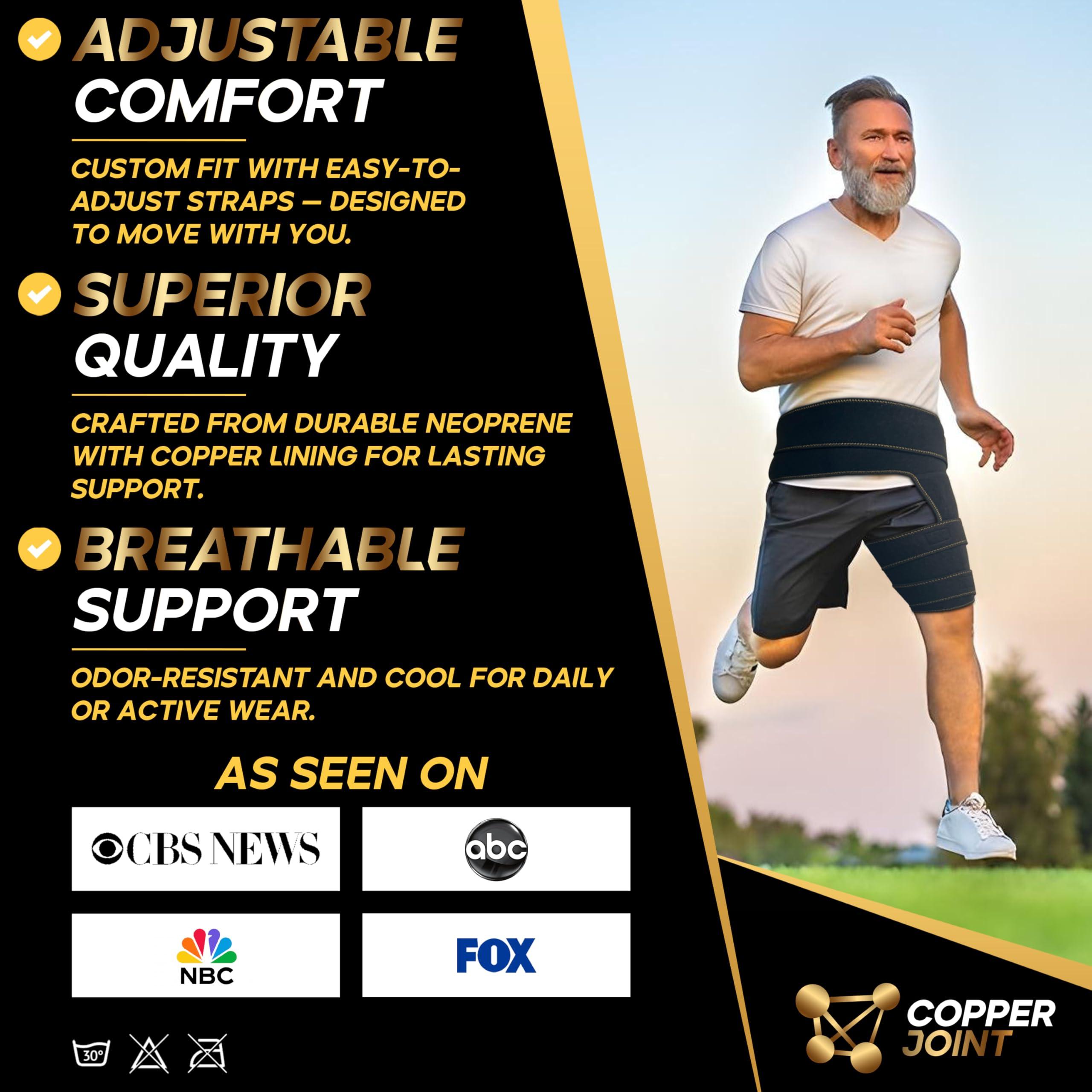 CopperJoint CopperJoint Copper Hip Brace For Sciatica Pain Relief - Hip Pain Relief, Sciatic Nerve Brace & Sciatica Hip Brace Ideal As Hip Flexor Compression Wrap, Hamstring Compression Wrap, Hip Compression Wrap